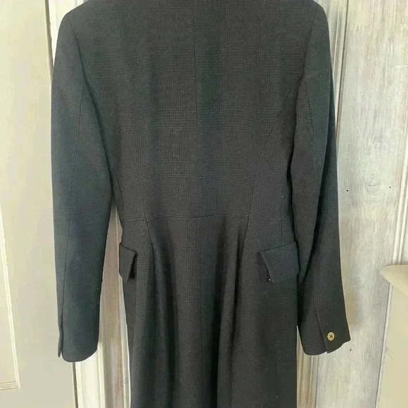 RACHEL ROY navy tweed mid length tailored blazer gold button detail 0/XS preppy - Picture 5 of 11